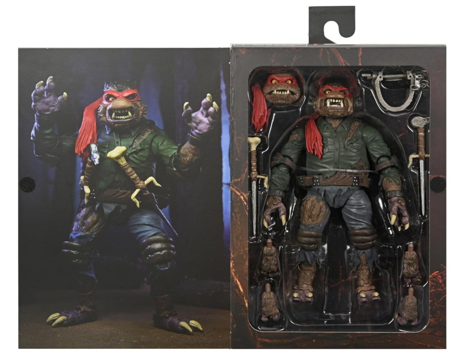 chollo NECA Universal Monsters/Teenage Mutant Ninja Turtles Raphael como El Hombre Lobo