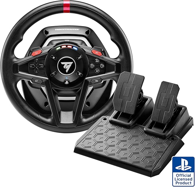 chollo Thrustmaster T128, Volante de Carreras Force Feedback con Pedales Magnéticos, PlayStation 5, PlayStation 4, PC