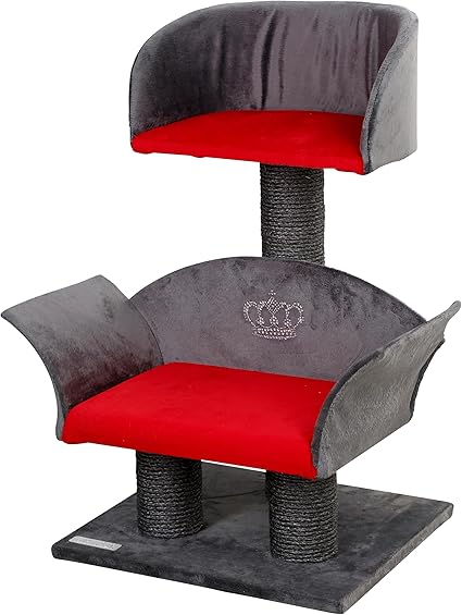 chollo Kerbl Pet Lounge Deluxe - Árbol para Gatos (70 cm), Color Gris y Rojo