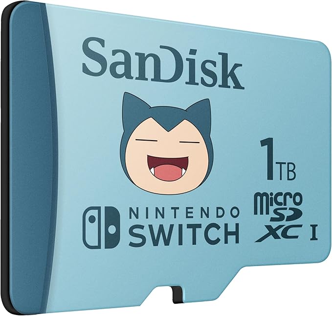 chollo SanDisk 1 TB Pokémon Snorlax Tarjeta microSD para Nintendo Switch, hasta 100 MB/s de Velocidad de Lectura y hasta 90 MB/s de Escritura, 4K UHD, V30, U3