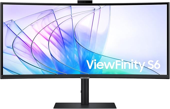 chollo SAMSUNG LS34C652VAUXEN - Monitor ViewFinity S6 S65VC de 34'' con Resolución Ultra WQHD, HDR10, cámara integrada, Puerto USB-C, Puerto LAN, Eye Care, Negro