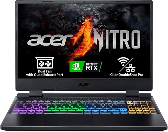 chollo Acer Nitro 5 AN515-58 - Ordenador Portátil Gaming 15.6'' Full HD IPS 144Hz (Intel Core i9-12900H, 16GB RAM, 1TB SSD, NVIDIA GeForce RTX 4060, Sin Sistema Operativo) Color Negro - Teclado QWERTY Español