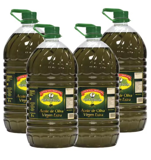 chollo Pack de 4 garrafas de Aceite de Oliva Virgen Extra 5 litros Fuenteoliva cosecha 24/25 (Envío desde España)