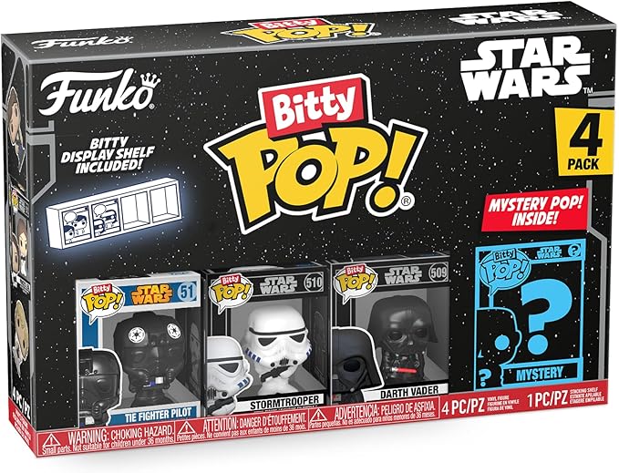 chollo Funko Bitty Pop! Star Wars - Darth Vader, TIE Fighter Pilot, Stormtrooper Y una Minifigura Misteriosa Sorpresa