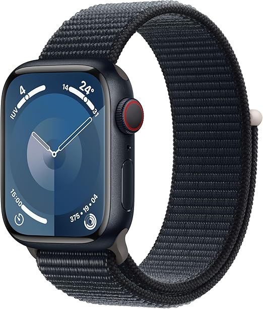 chollo Apple Watch Series 9 [GPS + Cellular] Smartwatch con Caja de Aluminio en Color Medianoche de 41 mm y Correa Loop Deportiva Color Medianoche. Monitor de entreno, Neutro en Carbono