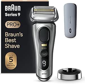 chollo Braun Series 9 Pro+ Afeitadora Eléctrica Hombre, Máquina de Afeitar Barba, PowerCase, En Seco Y En Mojado, 9527s, Plata