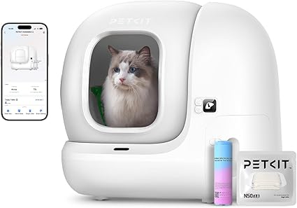 chollo PETKIT Pura MAX 2 Arenero Gatos Autolimpiable, Inodoro para Gatos, Arenero Autolimpiable para Gatos, Anti-Fugas, xSecure/Eliminar olores/APP/76L, para Varios Gatos (Sin Purificador, con N50